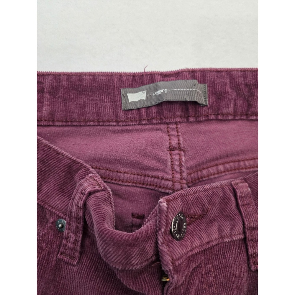 Levi's Corduroy Leggings Slim 29 Burgundy Purple Indie Boho - Picture 4 of 10